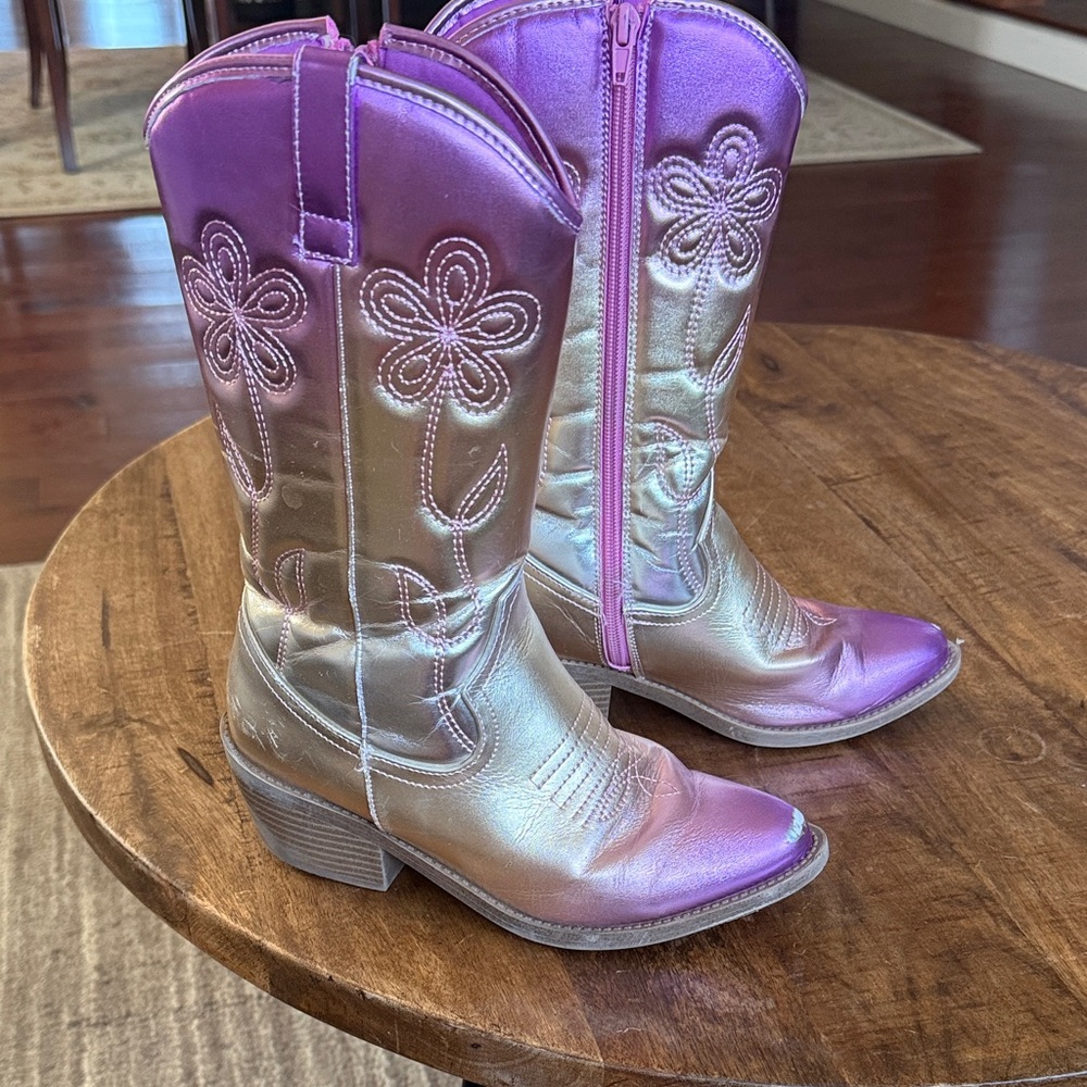 Steve Madden Purple and Silver Kids Boots